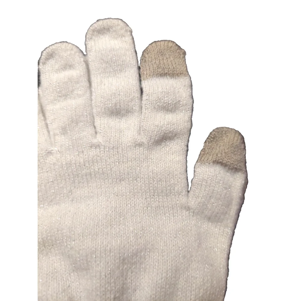 Style & Co. Ivory Cream Waffle-Knit Shimmer Gloves Sz One Size NWT